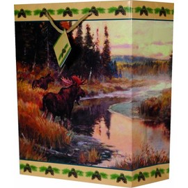 River's Edge Moose Design Gift Bag, Medium/10x13x5-Inch