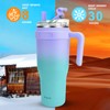 Zukro 50 oz Tumbler With Handle And Straw, Leak-proof Closable