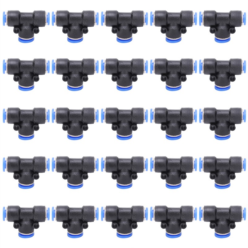50Pcs 3‑Way Pneumatic Connector Quick PU Tube Hose Push in