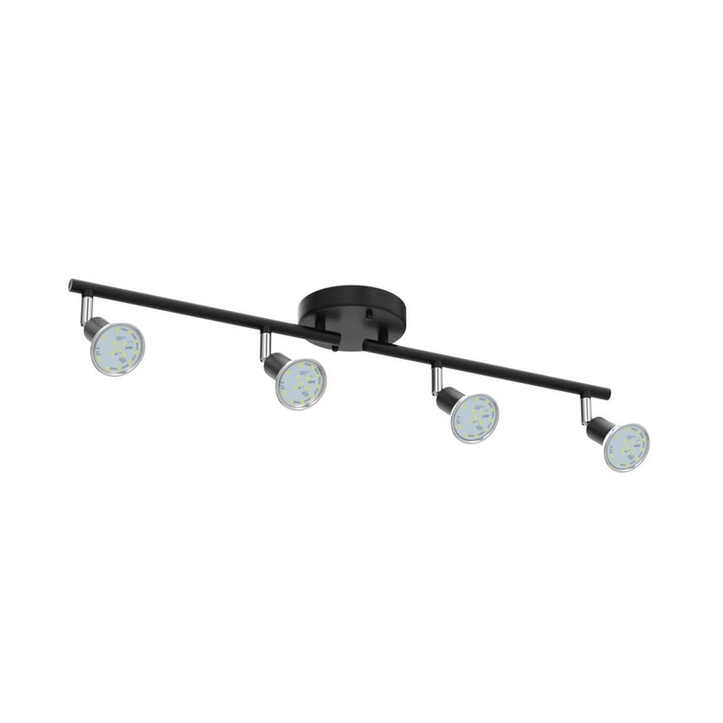 Unicozin LED 4 Light Track Lighting Kit, Black 4 Way