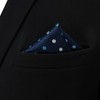 SHLAX&WING Men's Silk Fashion Dot Blue Pocket Square, blue