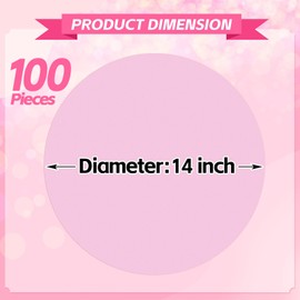 100 Pieces Pink Paper Place Mats Light Pink Round Disposable Table Mats Decorative Placemats for Wedding Bridal Shower Pink Birthday Party Dining Decor