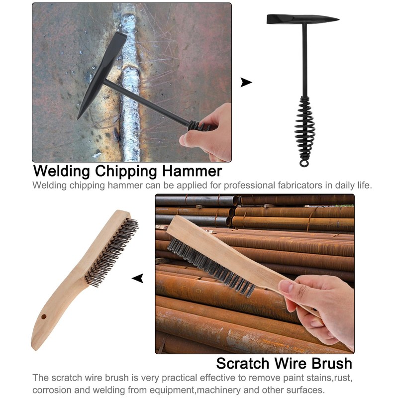 Omninmo Welding Chipping Hammer with Coil Spring Handle for Welding,