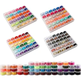 144Colors Prewound Bobbin Thread Plastic Size A SA156 Class 15 Polyester Thread 4Box Each 36Colors for Embroidery and Sewing Machine Use Bobbin with Thread Sewing Threads Assorted Colors