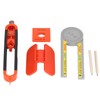 6Pcs Scribing Tool Protractor Angle Scriber Measuring Ruler Pencil Set
