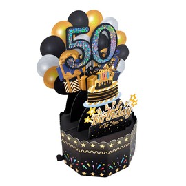 Pop Up Birthday Card,3D Greeting Card for 50th Birthday