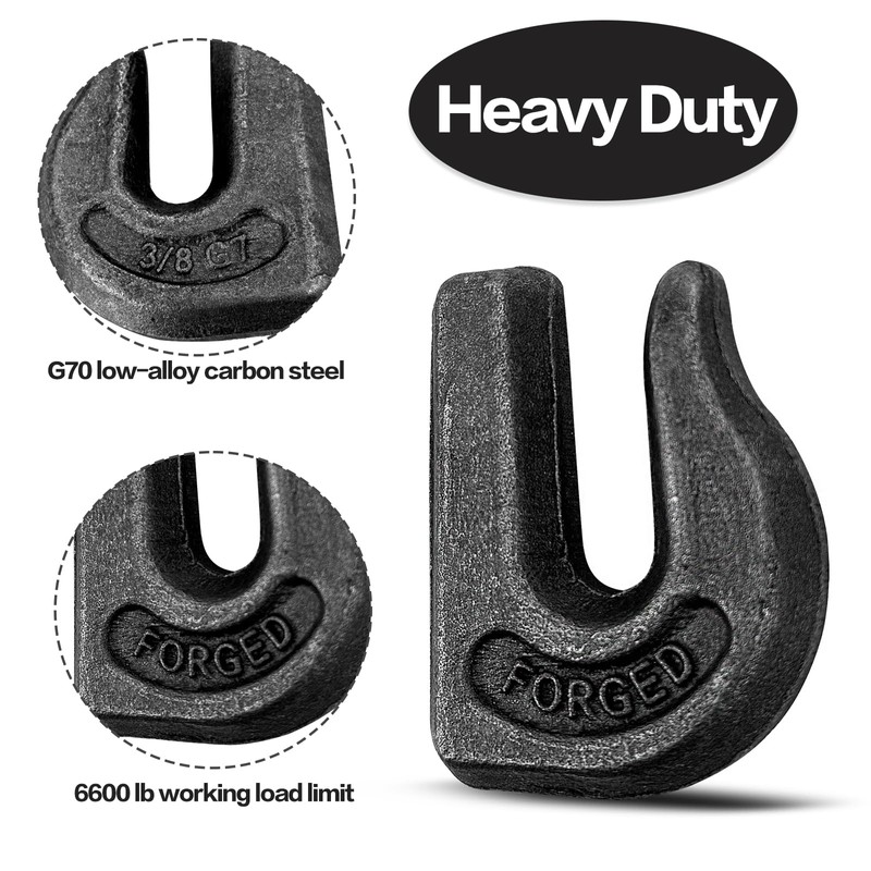 Cheardia 6 Pack 3/8'' Weld on Grab Hook, Heavy Duty