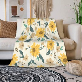 Jumsky Sunflower Throw Blankets for Boys Kids Warm Flannel Couch Sofa Bed Blanket 50"x60"