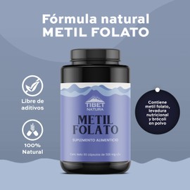 TIBET NATURA - Metil Folato - Con Levadura Nutricional y Brócoli en Polvo - 60 Cápsulas - Sin Azúcar - Suministro para 60 Días