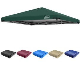 KAMPKEEPER Replacement Top Pop Up Canopy Tent Cover Roof with Air Vent and Adjustable Elastic Strap, Polyester UV Waterproof for Outdoor Garden Patio Sun Shade(Top Only) (Green, 10x10FT)
