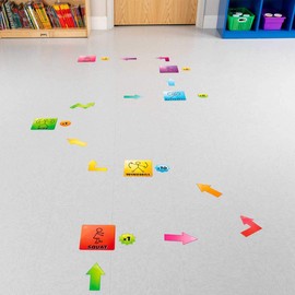 EZ Stick Sensory Path for Hallways – 98 Decals for Floors, Get Moving