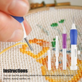 EEEKit DIY Magic Embroidery Pen Set Punch Needle Stitching Knitting Sewing Craft Tools