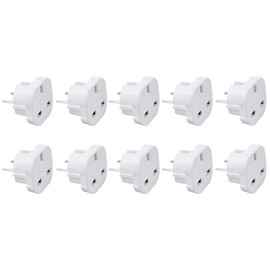 10 x UK to DE/GB to EU/England to Germany Europe Travel Adapter White