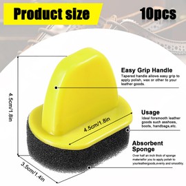 10 Pack Shoe Polish Sponge Applicators, Foam Dauber Shoe Shine Sponge for Leather Care, Shoes Polish Applicator Brush for Shoes, Boots, Bags Care