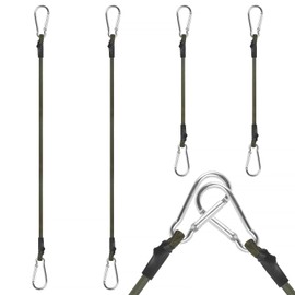 Pack of 4 Elastic Straps with Carabiner, 30/60 cm Luggage Tensioner with Hooks, Tie Down Straps de Hooks, Luggage, Strong Luggage Tensioner Expander with Carabiner Hook, Tension Rope Rubber Tensioner