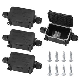 3 Stk. IP66 Wasserdichte Kabelbox, Wetterfeste Elektrobox für Verlängerungskabel, Gartensteckdosen, Zeitschaltuhr außenbereich (14 * 6 * 5cm) - für Ø6.5mm-9mm Kabelkabel - Schwarz