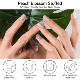 DUKASOU Gel Nail Seals, 28 Pieces Semi-cured Nail Seal, Cured Type, Removable, Gel Nails for Hands, Refreshing Sheer, Odorless, Hand Glow, Easy Off for Women, Girls, Kids, DIY Decoration, Birthday