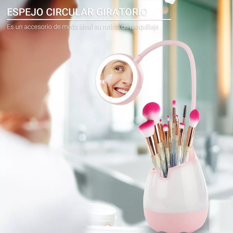 WEHOGAR Lampara De Escritorio Led Rgb Con Espejo,porta Lapices Y