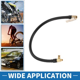 A ABSOPRO Tire Inflator Extension Tube Durable 17.72inch M8x0.8 8mm ID Air Pump Extend Hose Adapter Tire Valve Deflatable Rubber Black 1pc