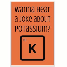 Wanna Hear A Joke About Potassium? K Classroom Poster - Funny Punny Science Periodic Table Pun - 12 x 18 Inch - Classroom Decor - Classroom Must Haves - Back To School Decor - CPS0490