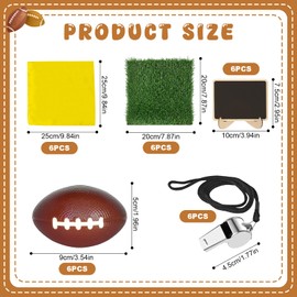 30 Pcs Football Party Table Decorations Include Artificial Grass Mat 3.54 Inch Football Small Decorative Blackboard Metal Whistle Polyester Fabric for DIY Sport Themed Party Favor Birthday Party Decor