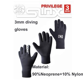 RZJZGZ SLINX 3mm Neoprene Wetsuit Gloves Thermal Non-slip Wear-resistant Swimming Surfing Fishing Diving Gloves Kayaking Canoe Gloves for Men Women (S)