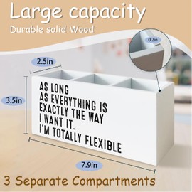 YTRGI Funny Office Pen Pencil Holder Organizer for Desk, Funny Office Gifts for Coworkers Women Men, Sarcastic Work Humor Gifts Wooden Box Block Sign for Home Tabletop Decor