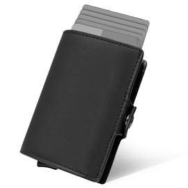 AQIANGHUI Men's Wallet, Slim Wallet, Smart Wallet with Coin Compartment, Women's Small with RFID Protection Wallet, Men's Wallet, black, Modern