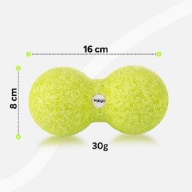 Fizyo Duoball 16x8 cm - Faszienball für Rücken, Nacken & Triggerpunkt-Therapie, EPP Massageball für Wirbelsäule, Physiotherapie & Schmerzlinderung, Doppelball für Tiefengewebsmassage - Limette