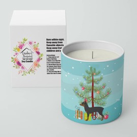 Caroline's Treasures BB2905CDL Toy Fox Terrier Merry Christmas Tree 10 oz Decorative Soy Candle Nature Soy Wax Essential Oil Home Decor Ideal for Bedroom Kitchen Bath Office Gift, 10 oz