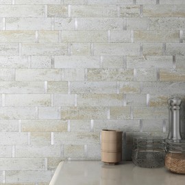 VAOVI Matte Marble Subway Tile Peel and Stick Backsplash for Kitchen Heat Resistant Bathroom Vanity Shower Waterproof(Rustic Gray 5 Sheets)