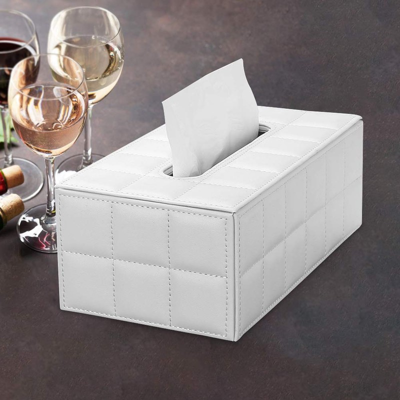 KINGFOM™ Rectangular Leather Tissue Box Tissue Holder for Home, Office,