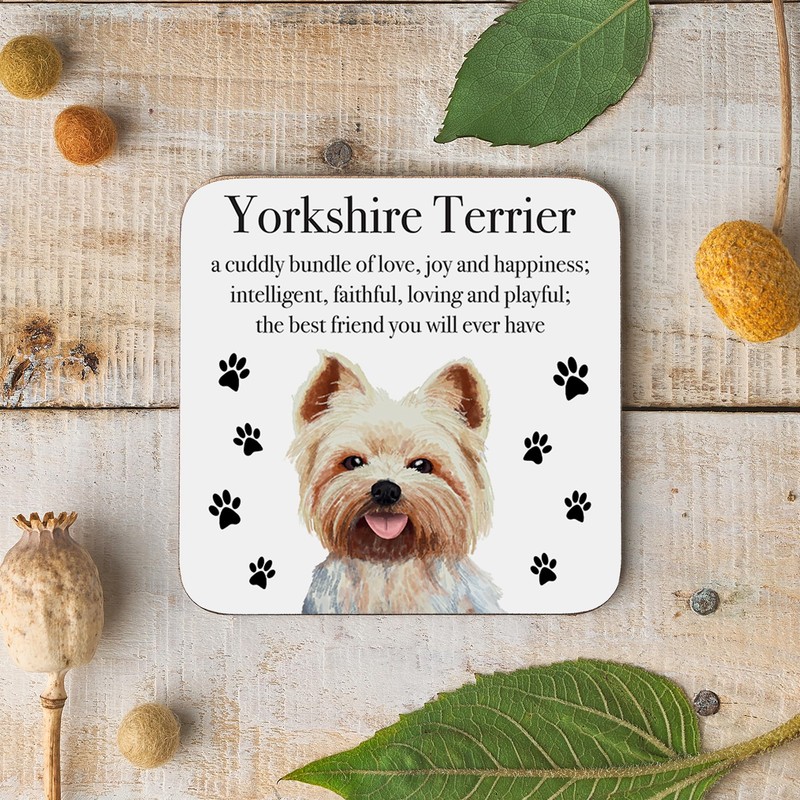 Yorkshire Terrier Drinks Coaster - Yorkshire Terrier Gift For Men,