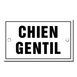 BONNECAZE CHIEN GENTIL (FRIENDLY DOG) FRENCH ENAMEL METAL PLAQUE - FREE SHIPPING !!!