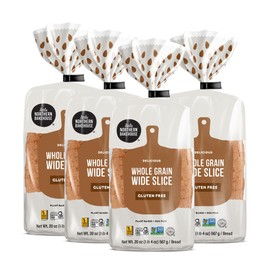 Little Northern Bakehouse Wide Sliced White Gluten Free Bread, Vegan Bread, Non-GMO and Allergy-Friendly, Gluten Free Food, Meals, Snacks - Wide Sliced Whole Grain (8 pack, 20. oz each)