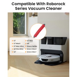 Rubber Main Brush for Roborock Q Revo Series,S7 Max Ultra,S7,S7+,S7 MaxV,S7 MaxV Plus,S7 MaxV Ultra,Q7 Max,Q7 Max+,Q5,Q5+,QV35A Robot Vacuum,Replacement Part Rubber Main Roller Brush