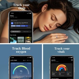 UouNeaCo 2025 Smart Ring for Women & Men - Fitness Tracker with Heart Monitor, Sleep Tracker, Step Counter, Fitness Ring Compatible Android iOS, IP68 Waterproof Activity Trackers, 5-7 Day Battery