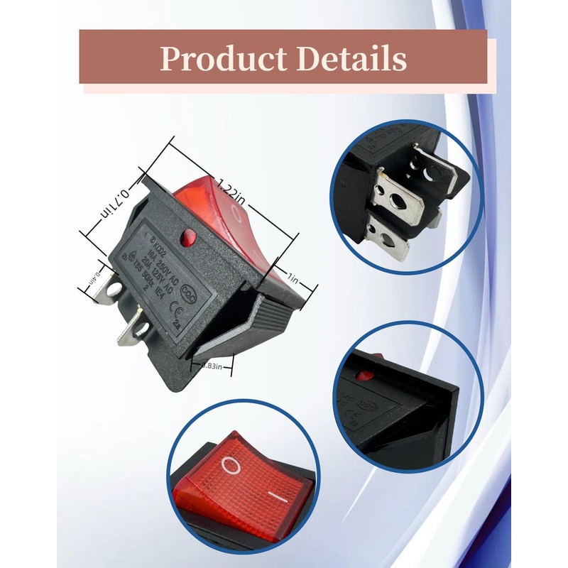 5607-0020-01 Air Compressor On-Off Switch Compatible with Kobalt 8 Gal
