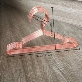Pack of 20 Metal 11.8" Non Slip Pet Dog Closet Hanger Space Saving Sweater Clothing Hangers Medium Dog Clothes Hangers Cat Puppy Dress Rack Organizer Pet Shop Child Clothing Accessories (Rose Gold)