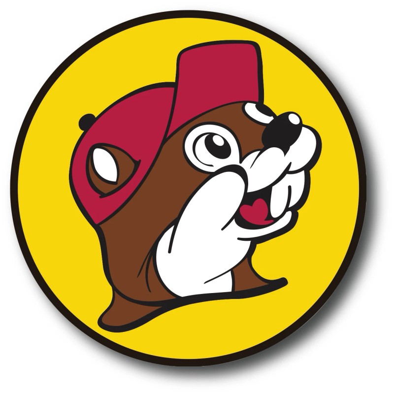 Buc-ee's BEAVER ROUND LOGO MULTI SIZE 2 PACK VINYL STICKER