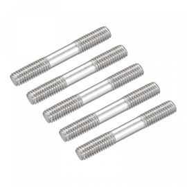 sourcing map Double Ended Stud Screws (M5 Thread 40mm Length) 5pcs, 304 Stainless Steel Dual Threaded Rod Bolts - for House Maintenance