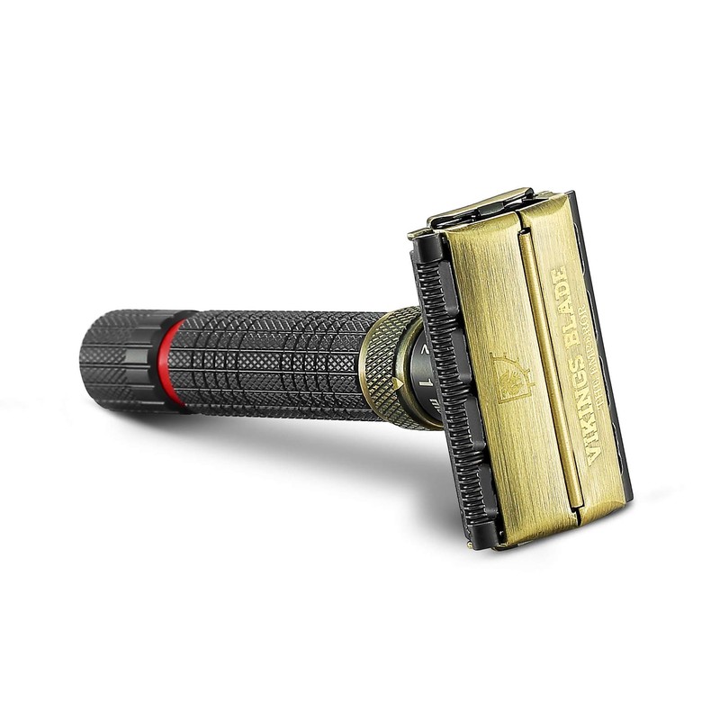 VIKINGS BLADE Adjustable Double Edge Safety Razor + Luxury Case.