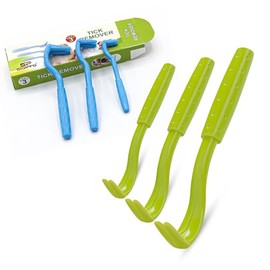 SialPro Tick Remover Tools Kit for Dogs, Cats, Horses, Pets and Humans, Set of 3 Tick Hooks, Pain-Free, Chemical-Free (Blue)