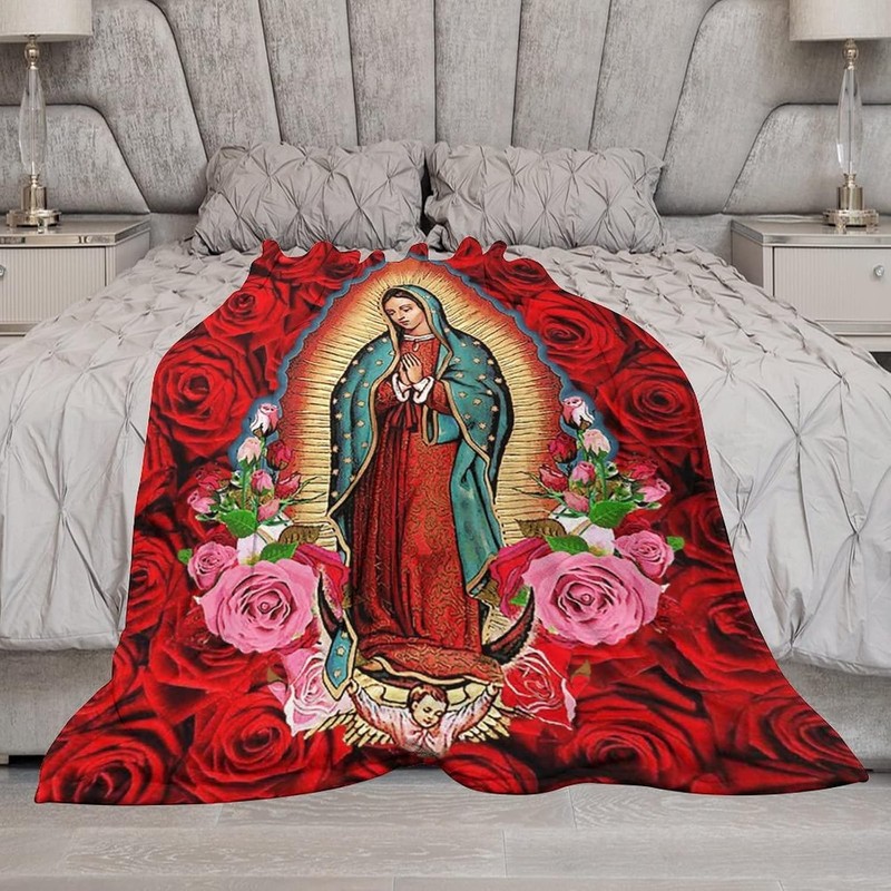 Virgin Mary Virgen de Guadalupe Blanket Super Soft Flannel Warm