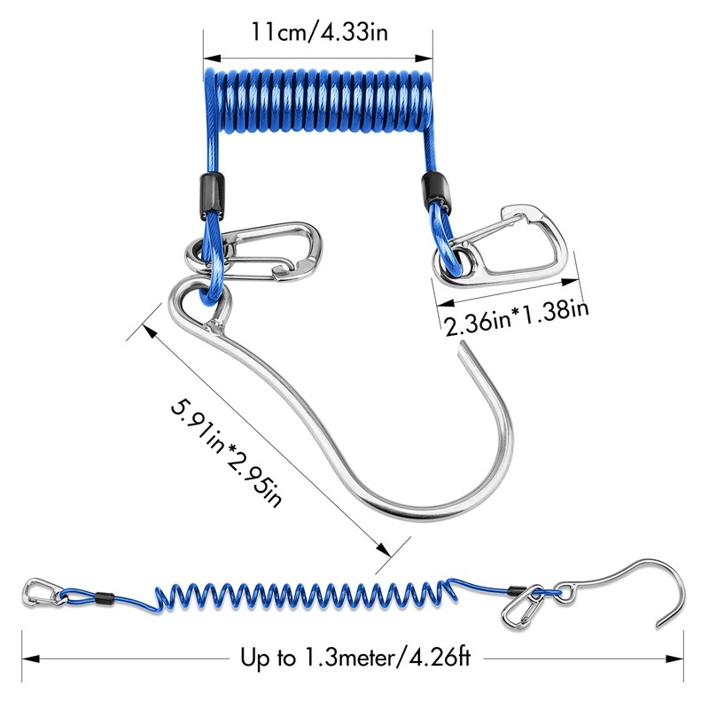 OVOVFANY Scuba Diving Reef Hook, 316 Stainless Steel Single Reef