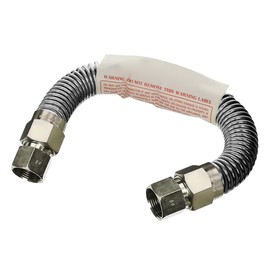 Highcraft GUHD-TT12-12P Gas Line Hose 5/8" O.D. x 12" Length with 3/4" FIP Fitting, Uncoated Stainless Steel Flexible Connector