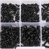 Surtido de Tornillos de Rosca, Tornillos Autorroscantes 400 Piezas Negro
