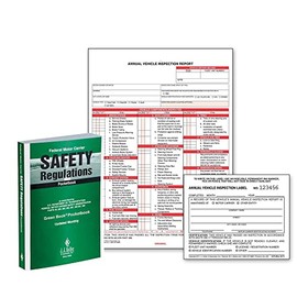 Federal Motor Carrier Safety Regulations Pocketbook + Annual Vehicle Inspection Report (Shrinkwrap Snap-Out Format, 3-Ply Carbonless) with 2-Ply Vinyl Laminate Label 25-pk. - J. J. Keller & Associates
