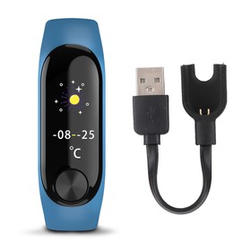 Color Screen Smart Bracelet Heart Rate Tracking Blood Pressure Sleep Monitor Bracelet(Blue)