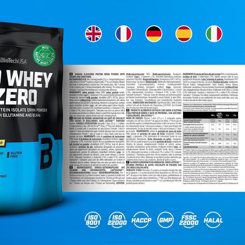 BioTechUBioTechUSA Iso Whey Zero | Premium Whey Protein Isolate |